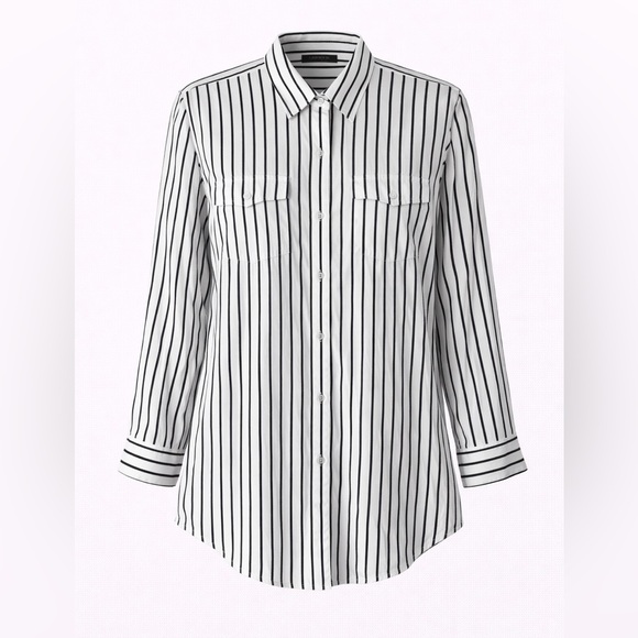 Ralph Lauren Tops - Ralph Lauren Black & White Pinstripe Button-Down Shirt | Size L